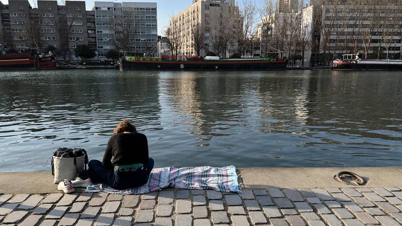 Au bord du Bassin de La Villette, Paris, 20 03 2022, Ph. Moctar KANE.